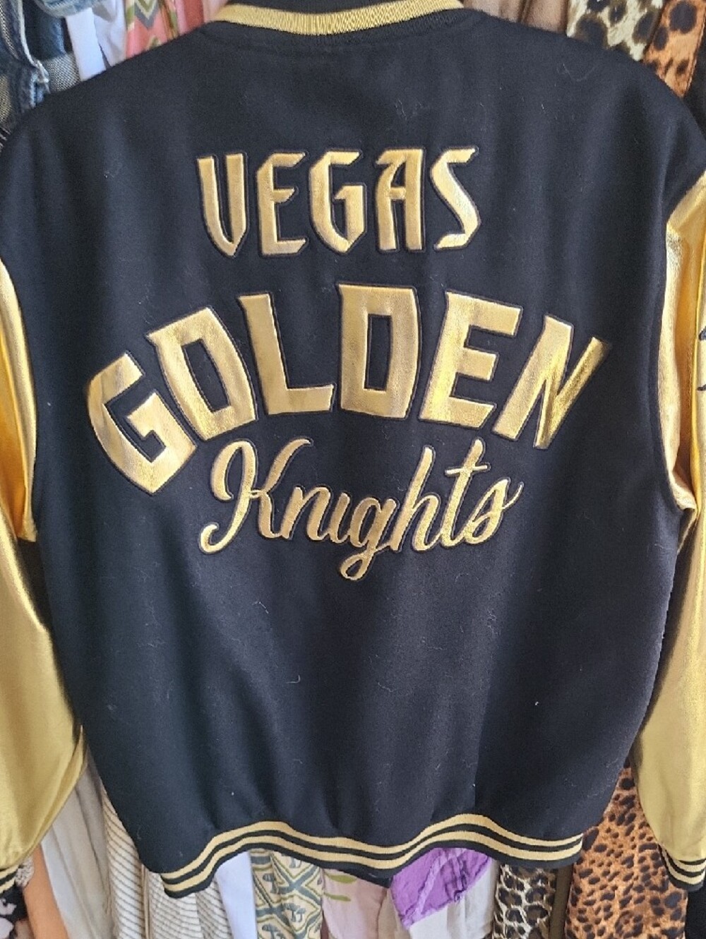 Black & Gold Varsity Jacket - VGK Patches - Picture 5 of 6